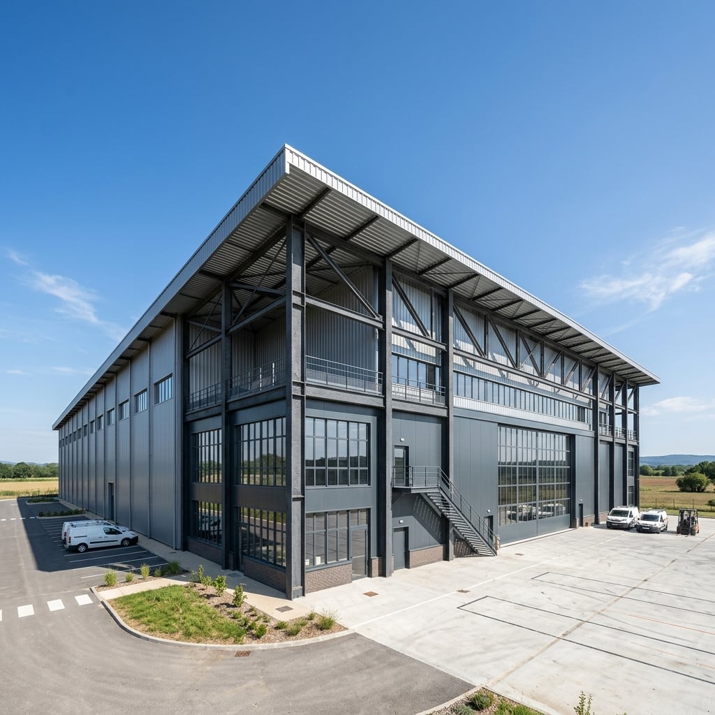 Hangar métallique industriel