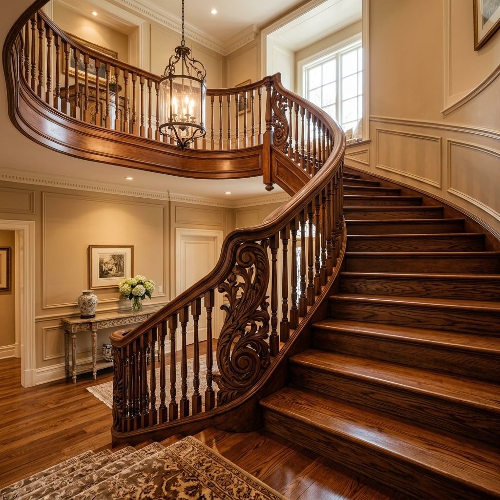 Escalier en bois massif